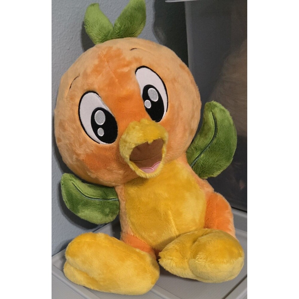 Disney Parks Orange Bird Plush Big Feet Foot 12” Florida  Orange Stuffed Animal